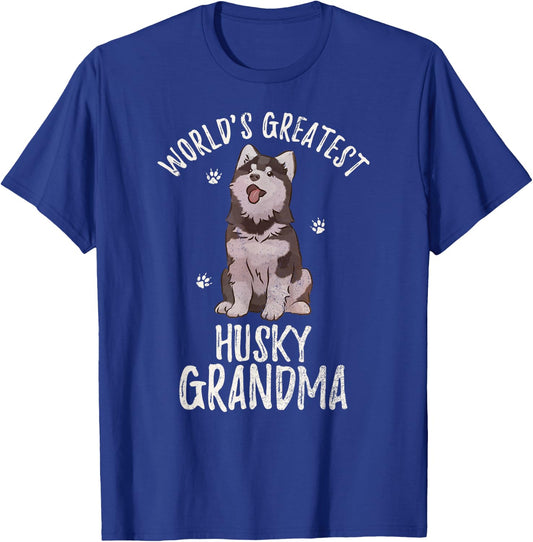 World's Greatest Siberian Husky Grandma Funny Dog Pet Lover Women T-Shirt - T-Shirt | Royal