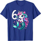 Unicorn Mermaid 6th Birthday 6 Year Old Party Girls Outfit T-Shirt - T-Shirt | Royal