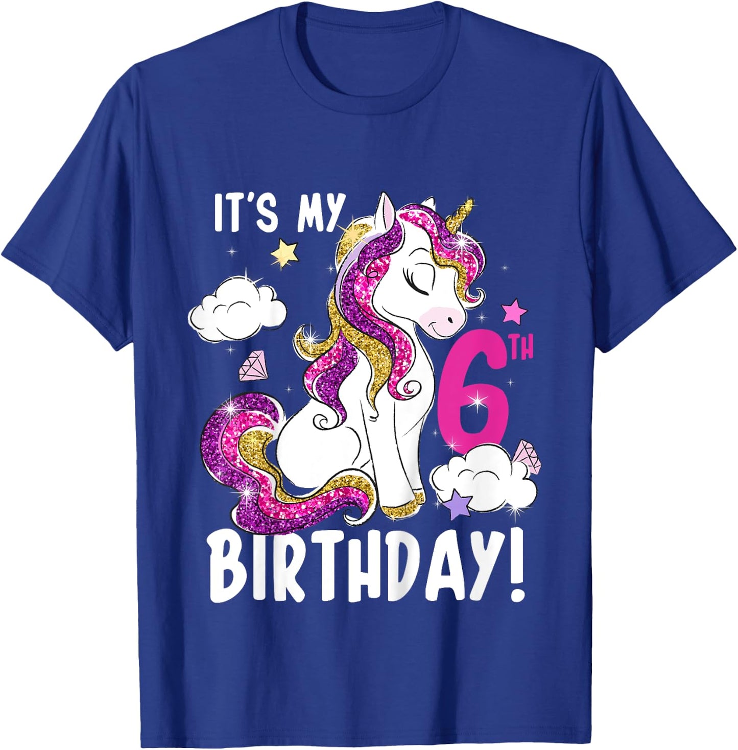 It's My 6th Birthday Unicorn T-Shirt - T-Shirt | Royal