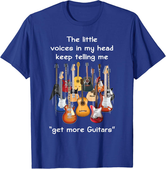 The Voices in My Head Keep Telling Me to Get More Guitars T-Shirt - T-Shirt | Royal