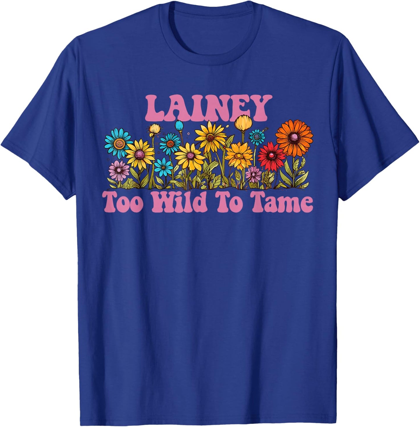 LAINEY Name Cute Retro Girls Wildflower LAINEY Name T-Shirt - T-Shirt | Royal