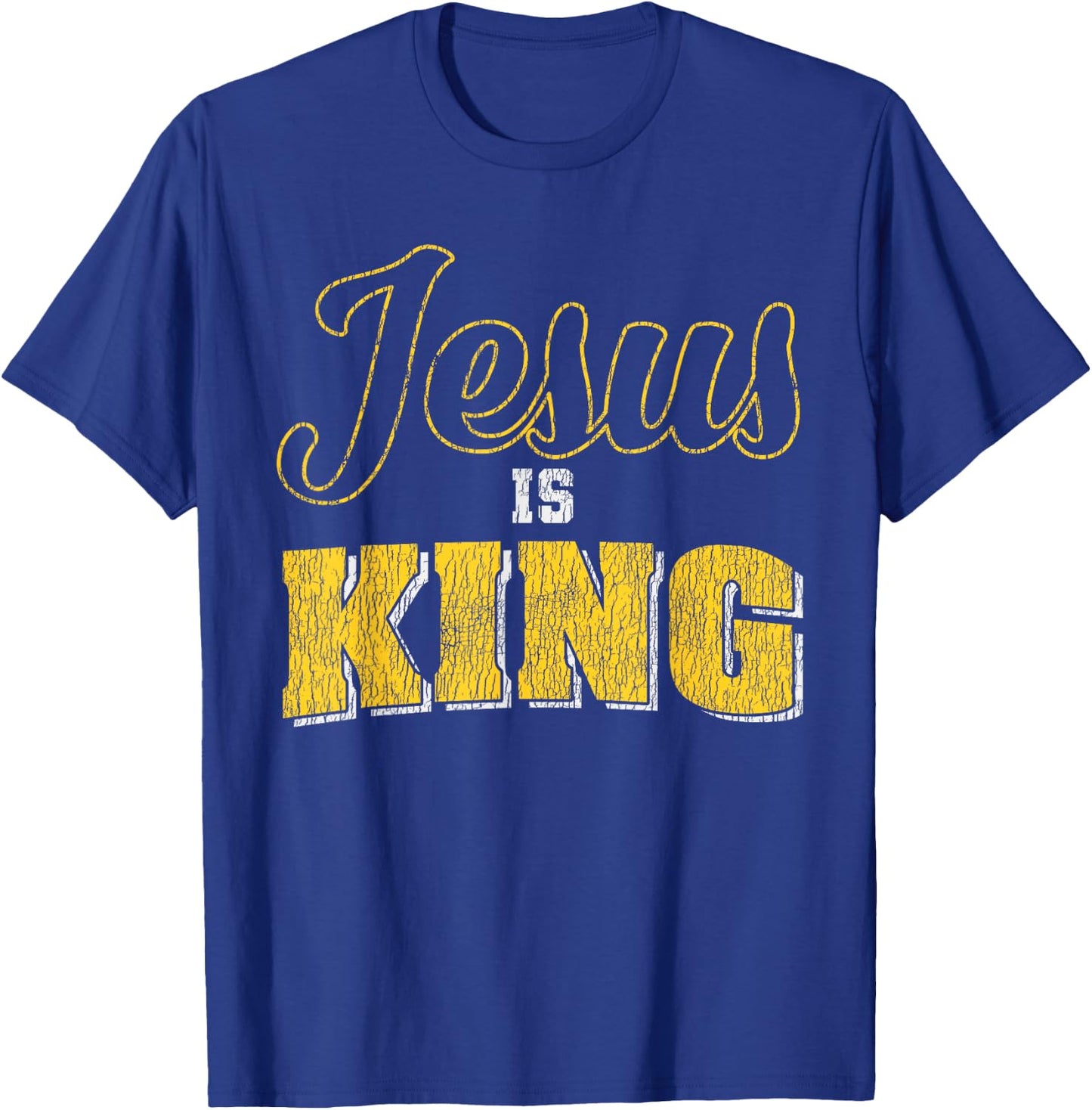 Vintage Jesus Is King Bible Quote Faith Religious Christian T-Shirt - T-Shirt | Royal
