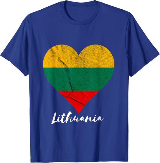 Lithuania Heart Lithuania Flag Lietuva Lietuvo T-Shirt - T-Shirt | Royal