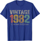 Vintage 1982 Limited Edition 43rd Birthday Gifts 43 Year Old T-Shirt - T-Shirt | Royal