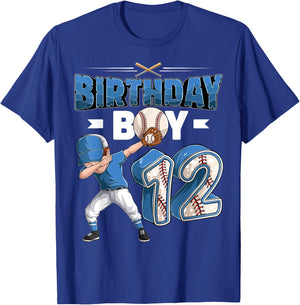 dabbing boy 12 year old Baseball Player 12th birthday party T-Shirt - T-Shirt | Royal