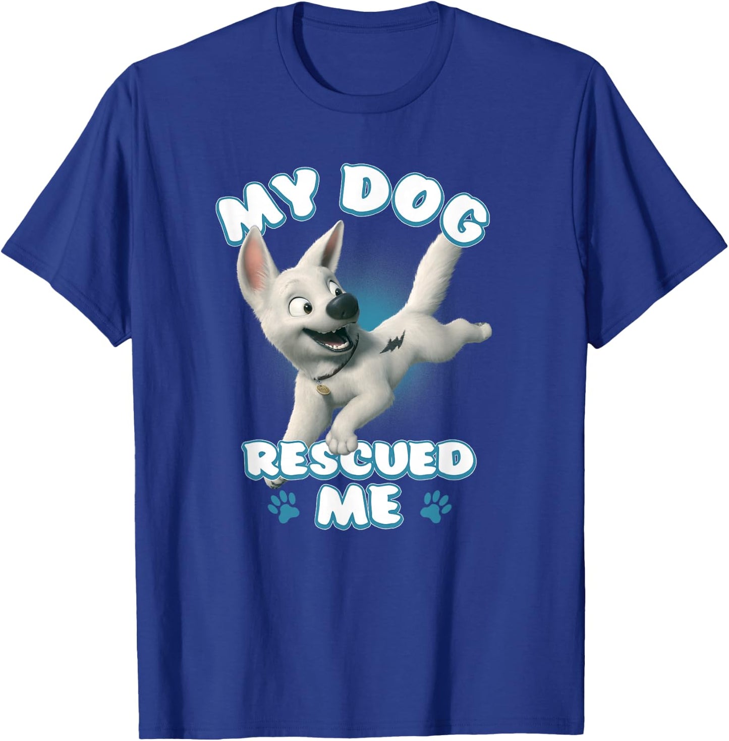Disney Bolt My Dog Rescued Me Paw Prints T-Shirt - T-Shirt | Royal