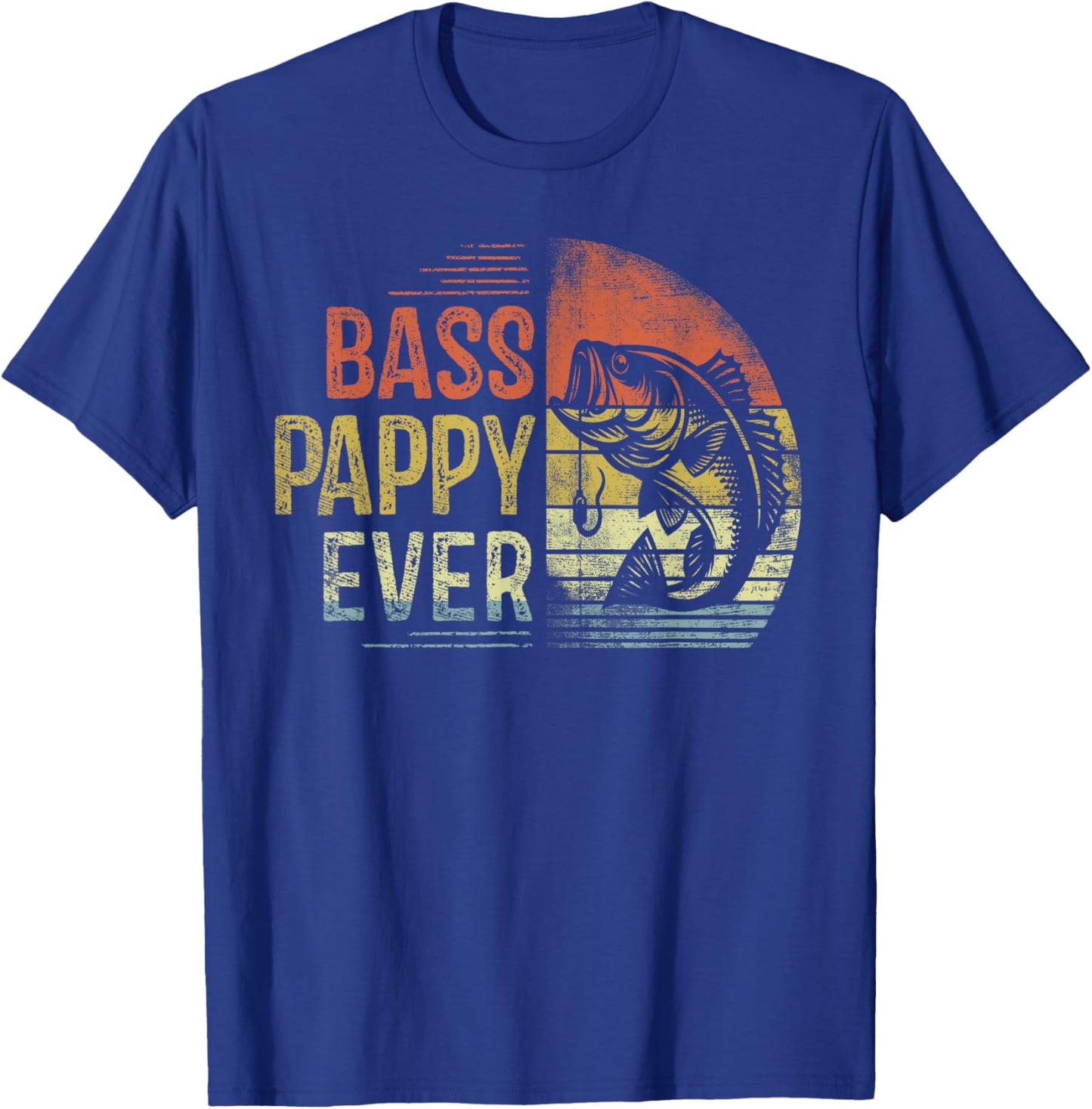 Bass Pappy Ever Fishing Gifts Pappy Birthday Vintage , Small, Black T-Shirt - T-Shirt | Royal