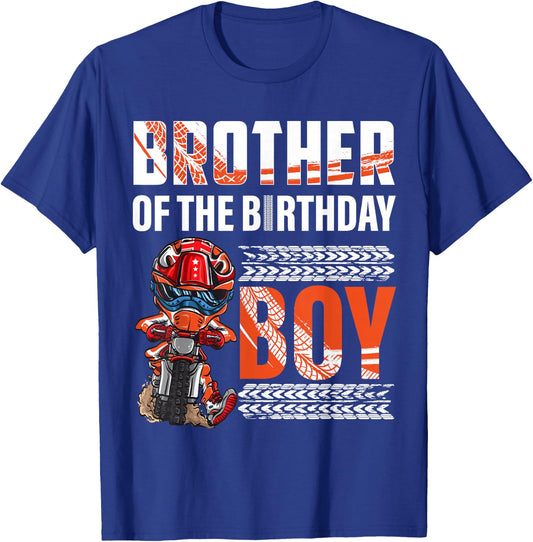 Brother of the Birthday Boy Dirt Bike B-day motocross Party T-Shirt - T-Shirt | Royal