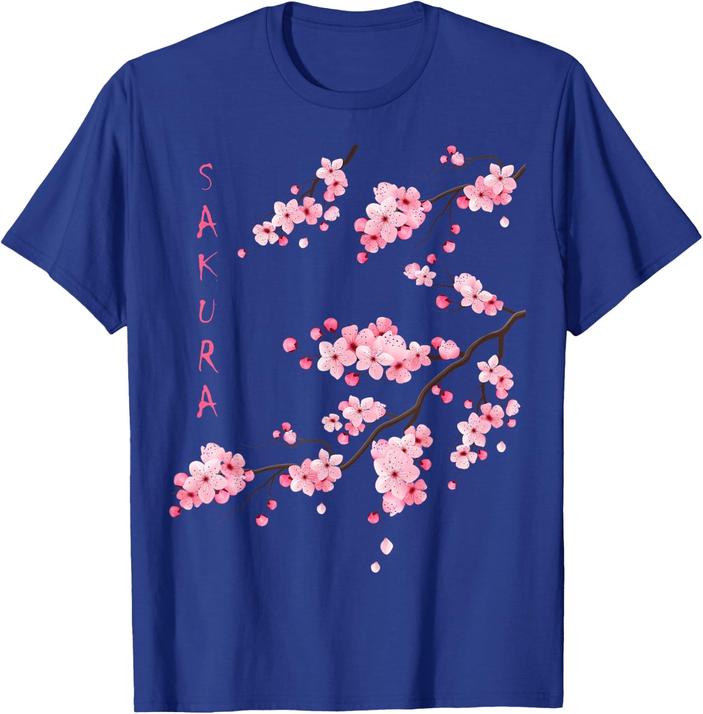 Vintage Sakura Cherry Blossom Japanese Graphical Art T-Shirt - T-Shirt | Royal