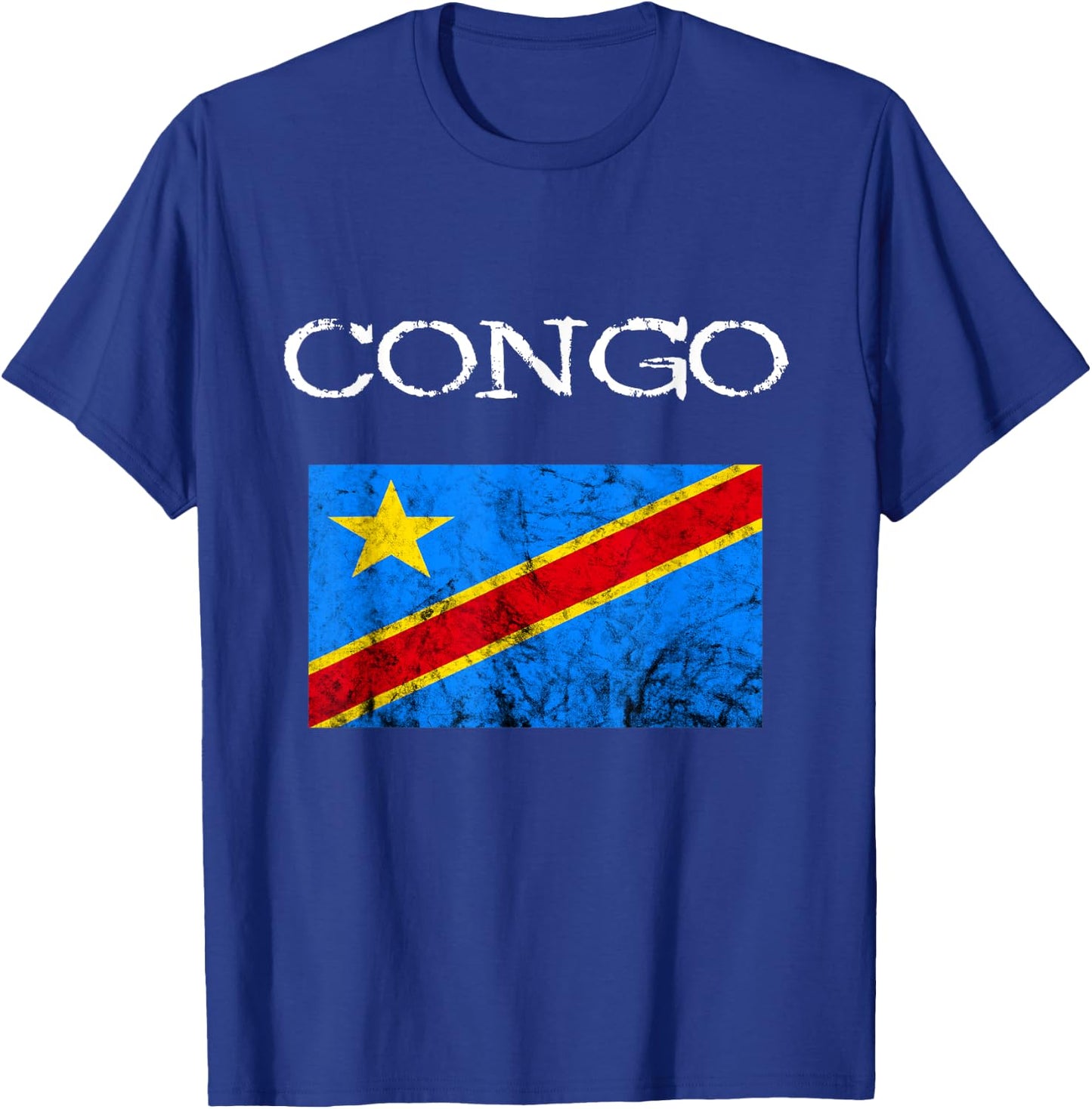 Coole Afrika Kongo Flagge Kongolese Congo Democratic Republic of Congo , Black, Small, -Adults, Short Sleeve, , Casual, Flag T-Shirt - T-Shirt | Royal