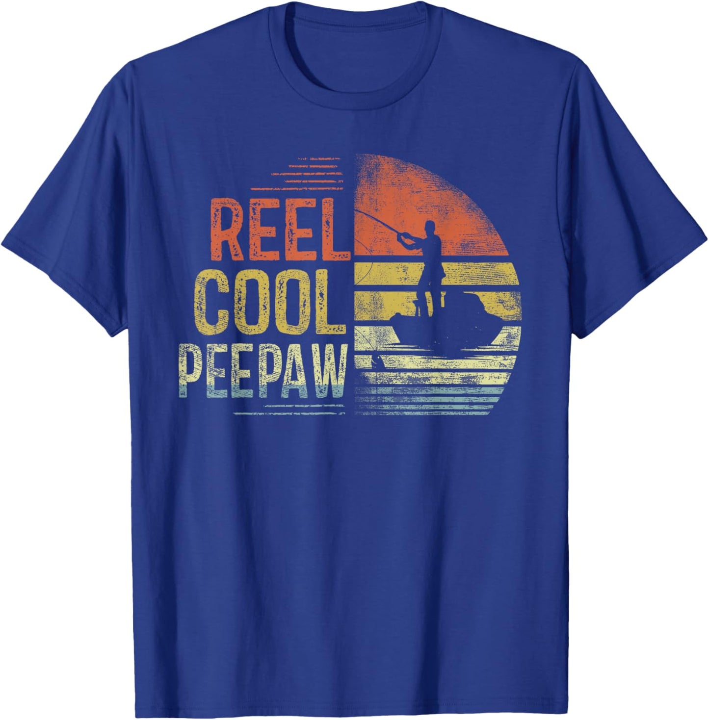 Reel Cool Peepaw Fishing Gifts Peepaw Birthday Vintage T-Shirt - T-Shirt | Royal