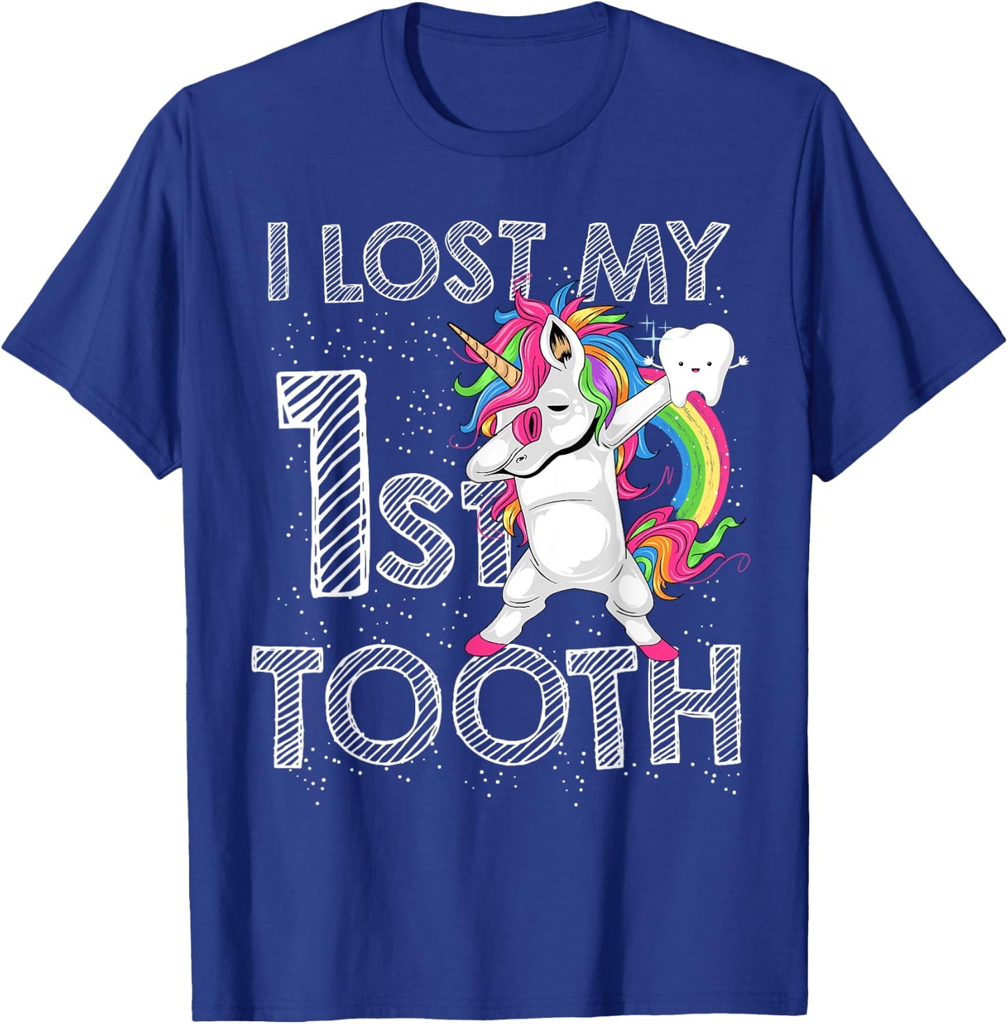 I Lost My First Tooth Baby Tooth Fairy Unicorn Dabbing T-Shirt - T-Shirt | Royal