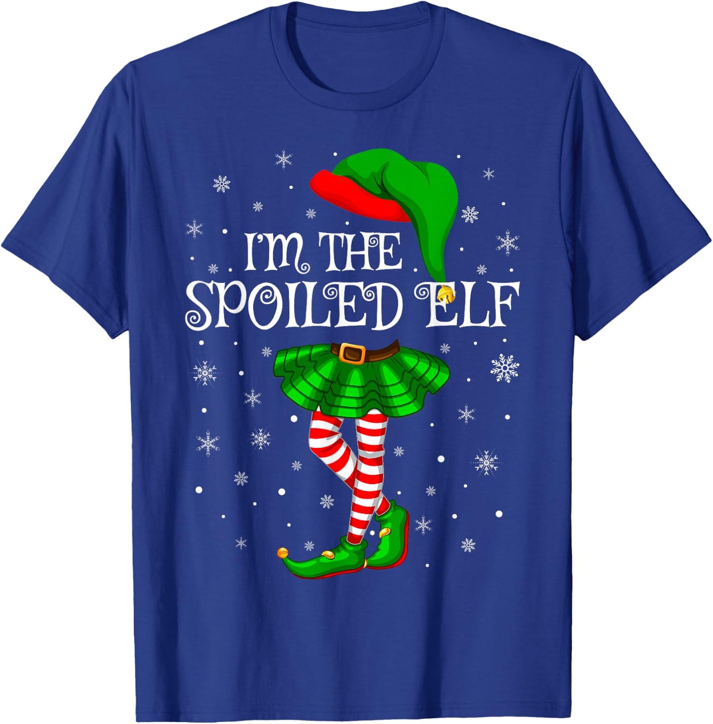 Spoiled Elf Christmas Matching Family Women Girls Elf T-Shirt - T-Shirt | Royal
