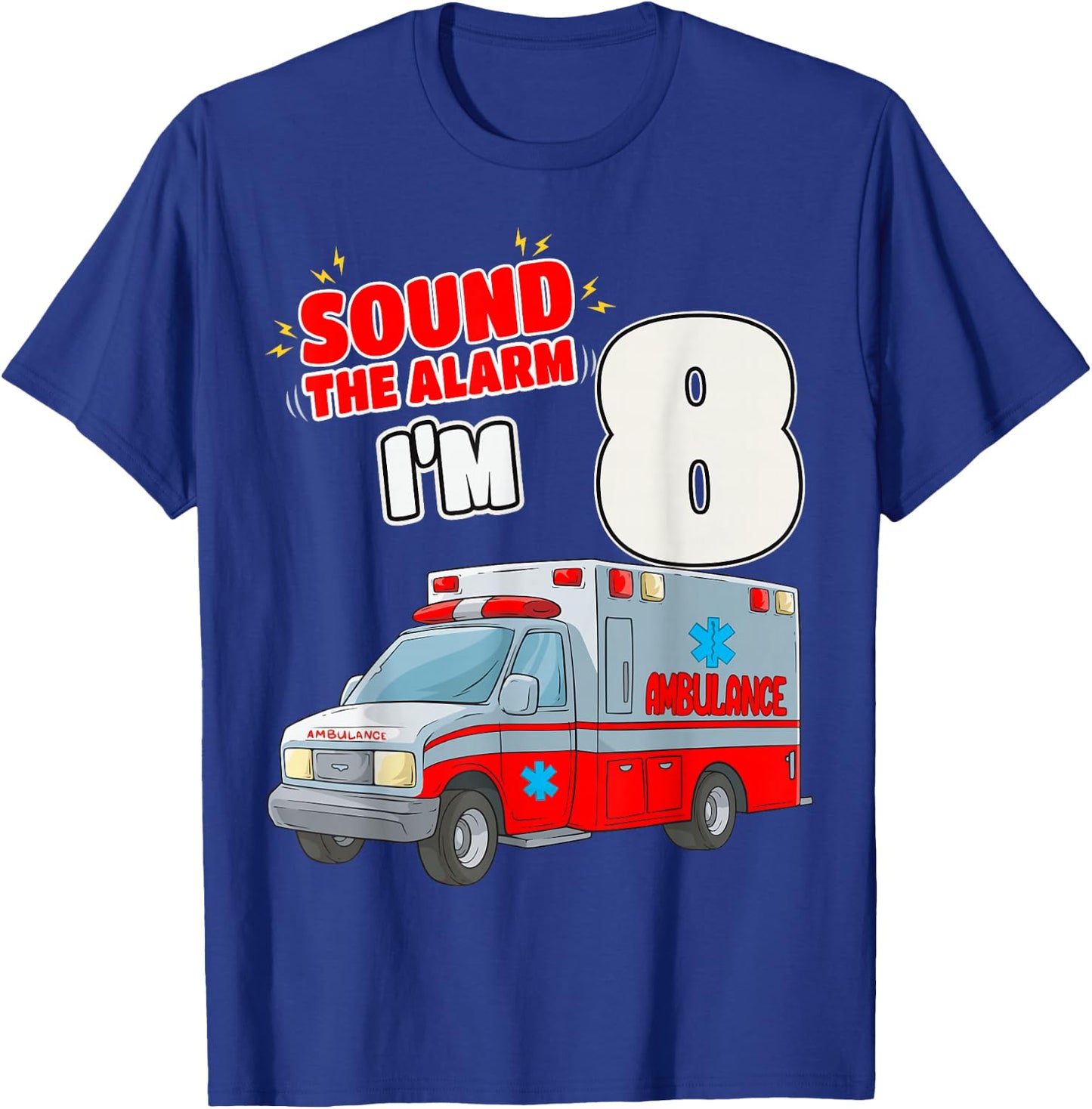 8th Birthday Medical Ambulance EMT 8 Years Old EMS Paramedic T-Shirt - T-Shirt | Royal