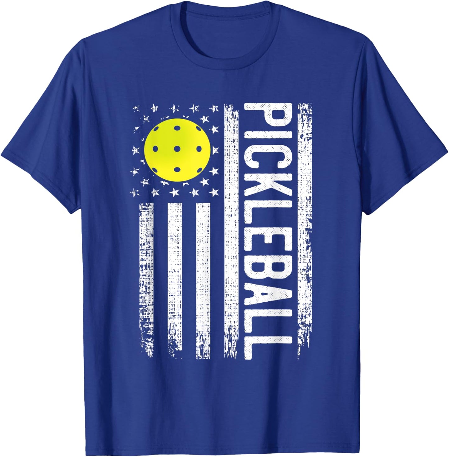 Pickleball Shirt American Flag Funny Pickleball Player Shirt Women Men T-Shirt - T-Shirt | Royal