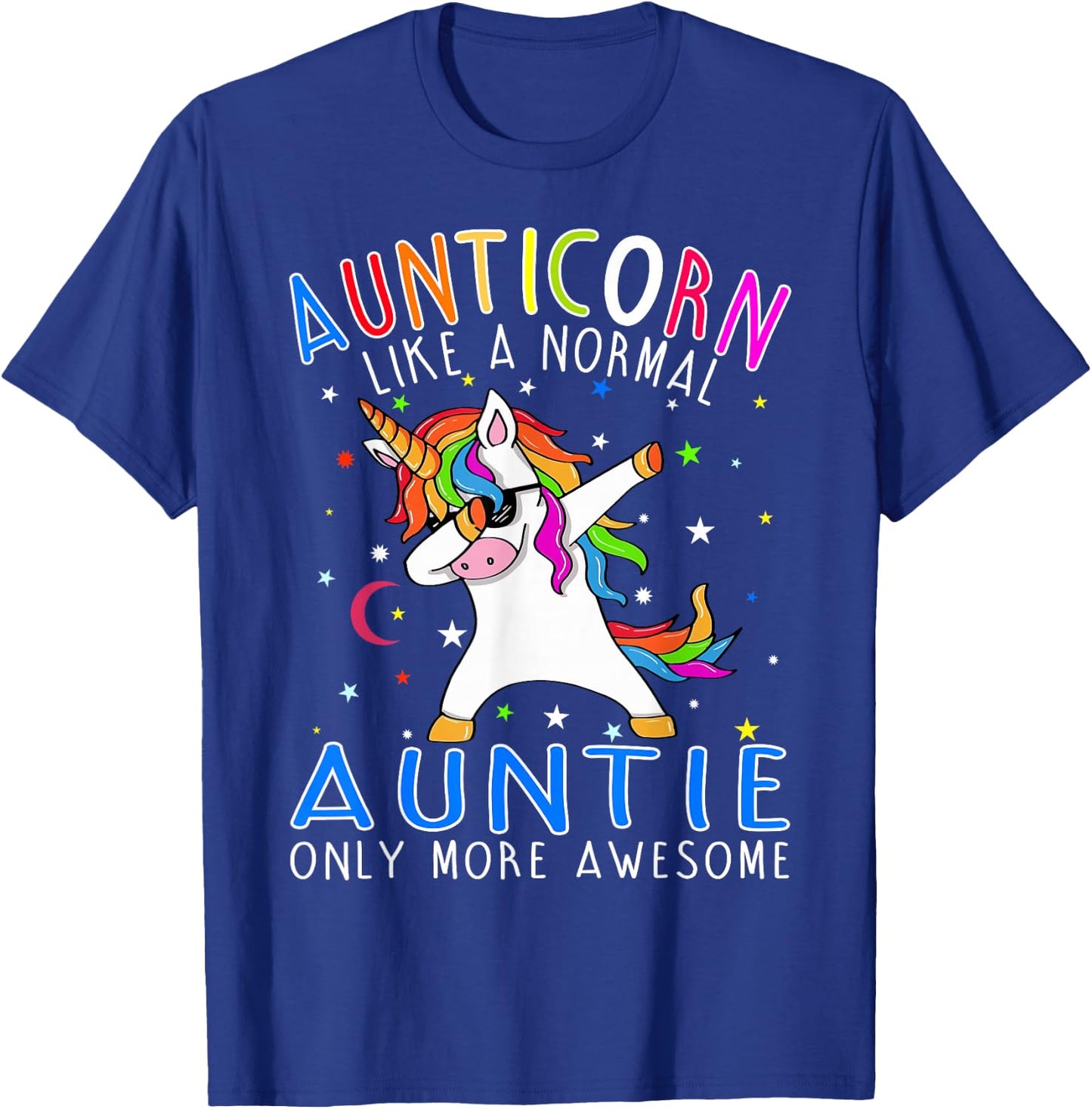 Aunticorn Like An Aunt Only Awesome Dabbing Unicorn T-Shirt - T-Shirt | Royal