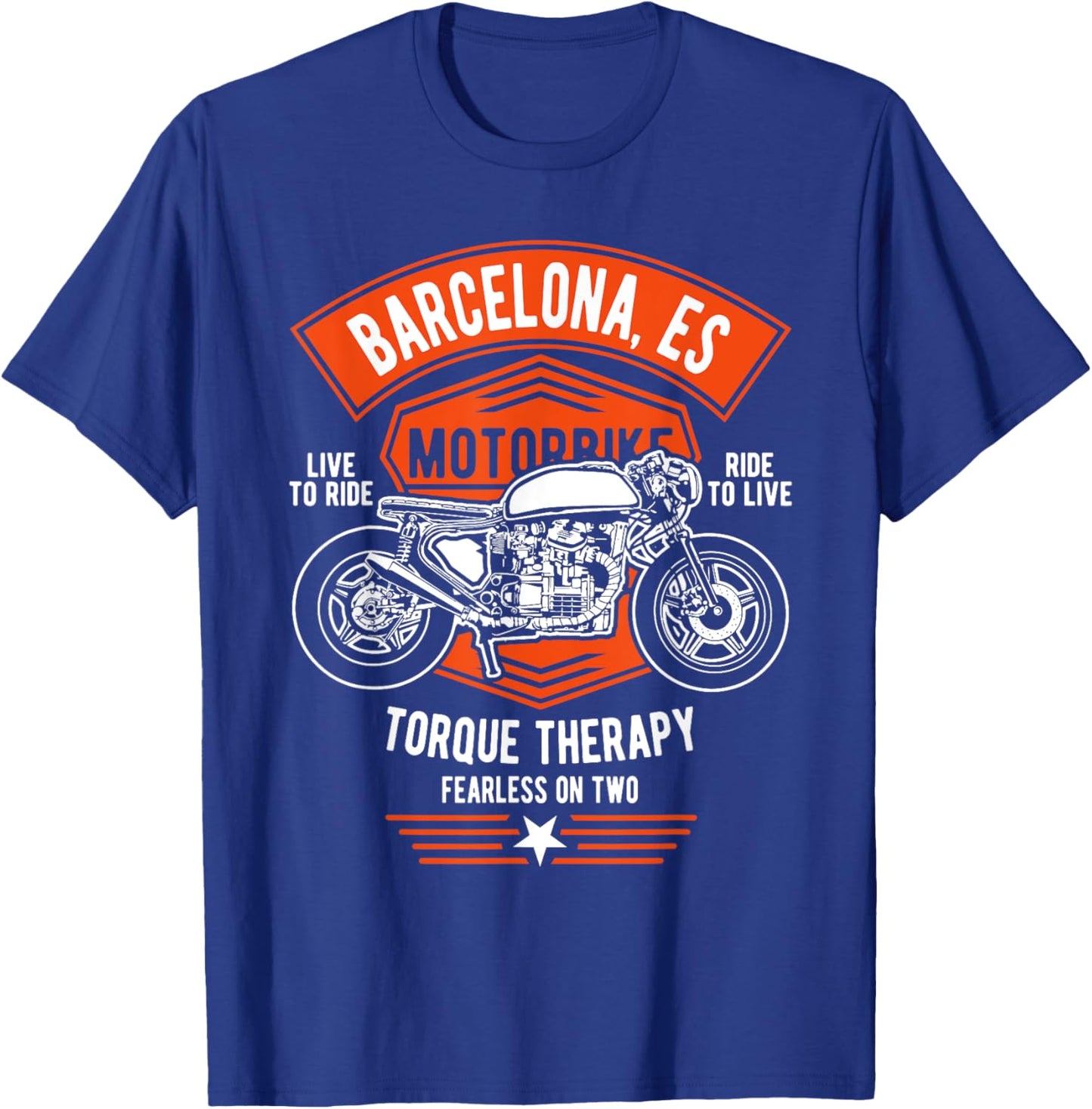 Barcelona ES España Spain Retro Motorcycle Design T-Shirt - T-Shirt | Royal