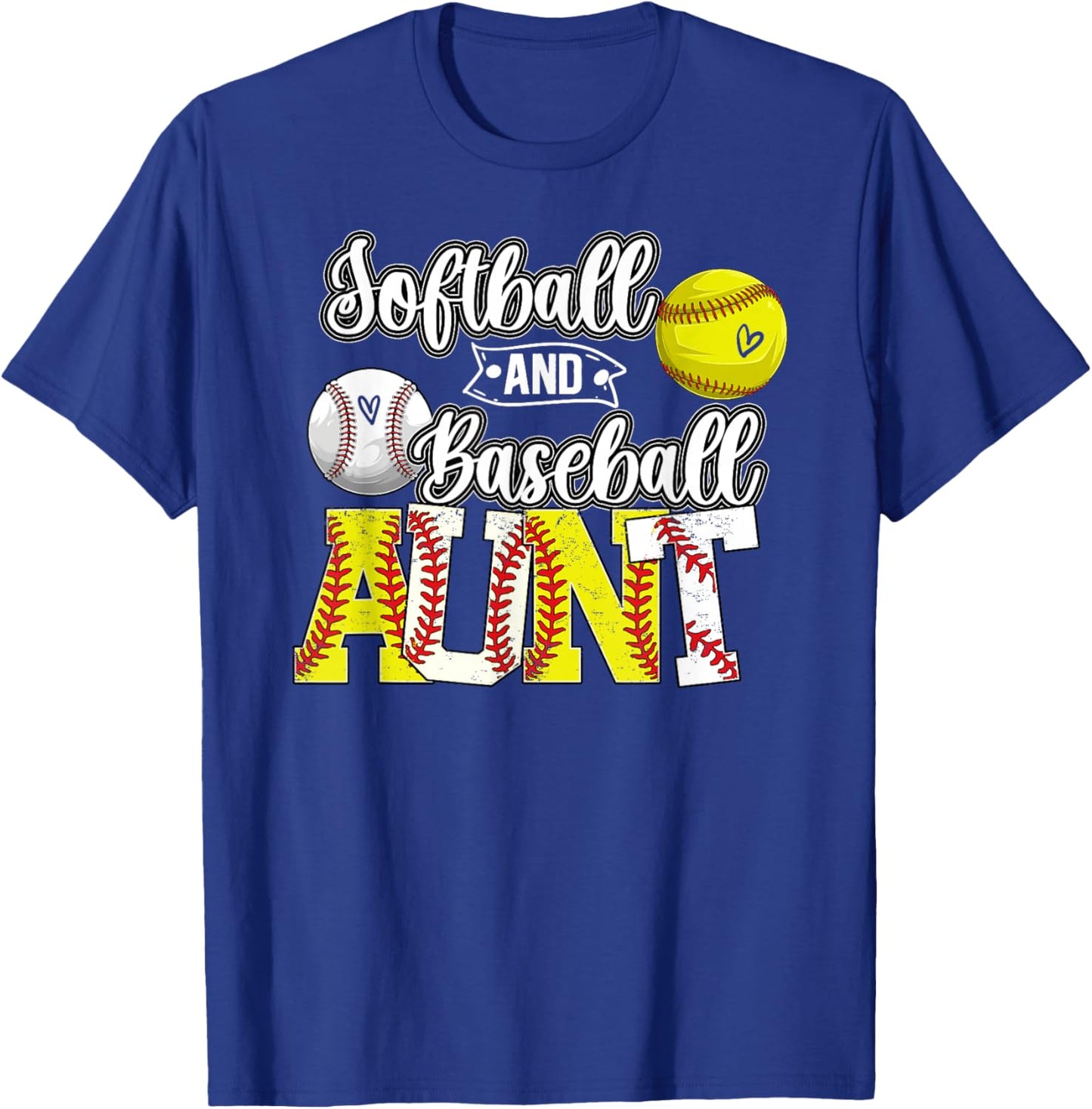 Softball And Baseball Aunt Proud Baseball Softball Aunt T-Shirt - T-Shirt | Royal