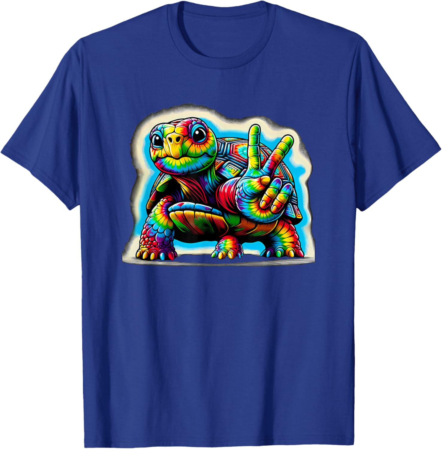 Peace Sign Tie Dye Tortoise T-Shirt - T-Shirt | Royal