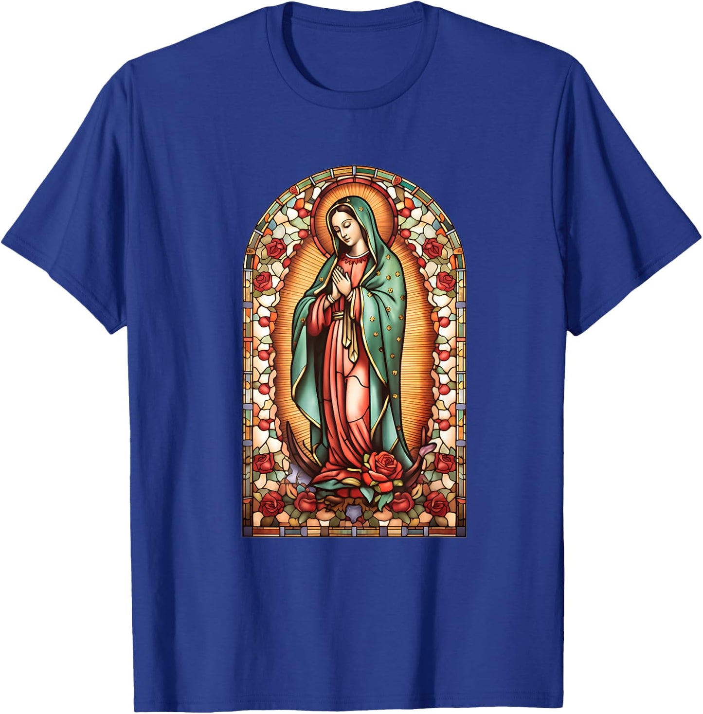 Catholic Saint Lady Of Guadalupe Graphic Women Virgin Mary T-Shirt - T-Shirt | Royal