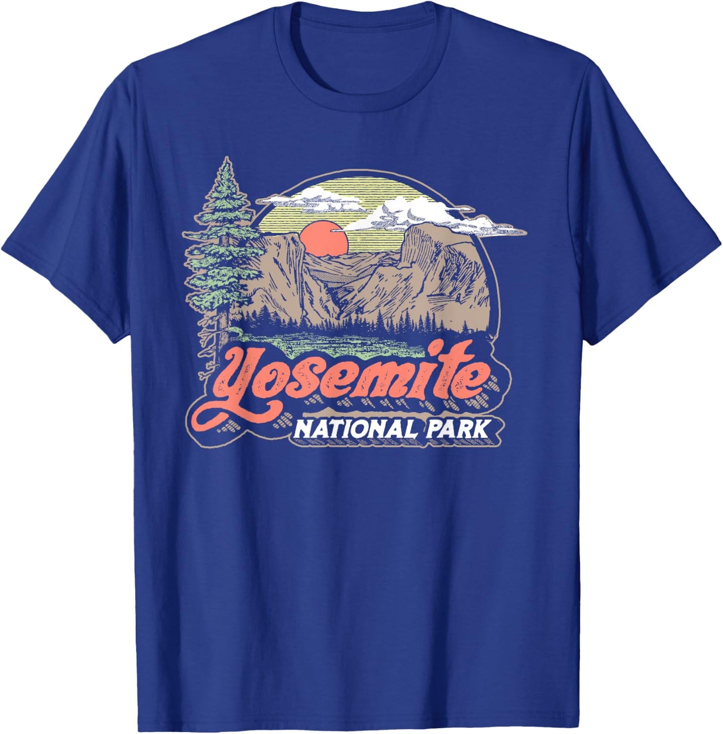 Vintage Yosemite National Park Retro Style Eighties 80s T-Shirt - T-Shirt | Royal