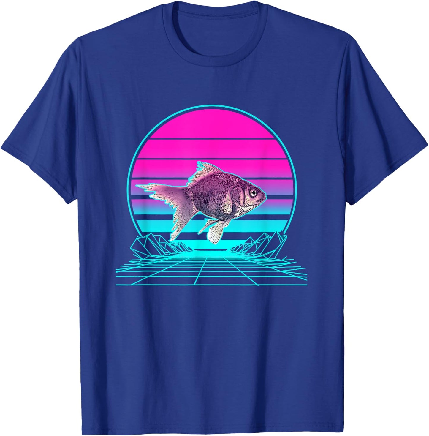Vintage Retro Sunset Goldfish T-Shirt - T-Shirt | Royal