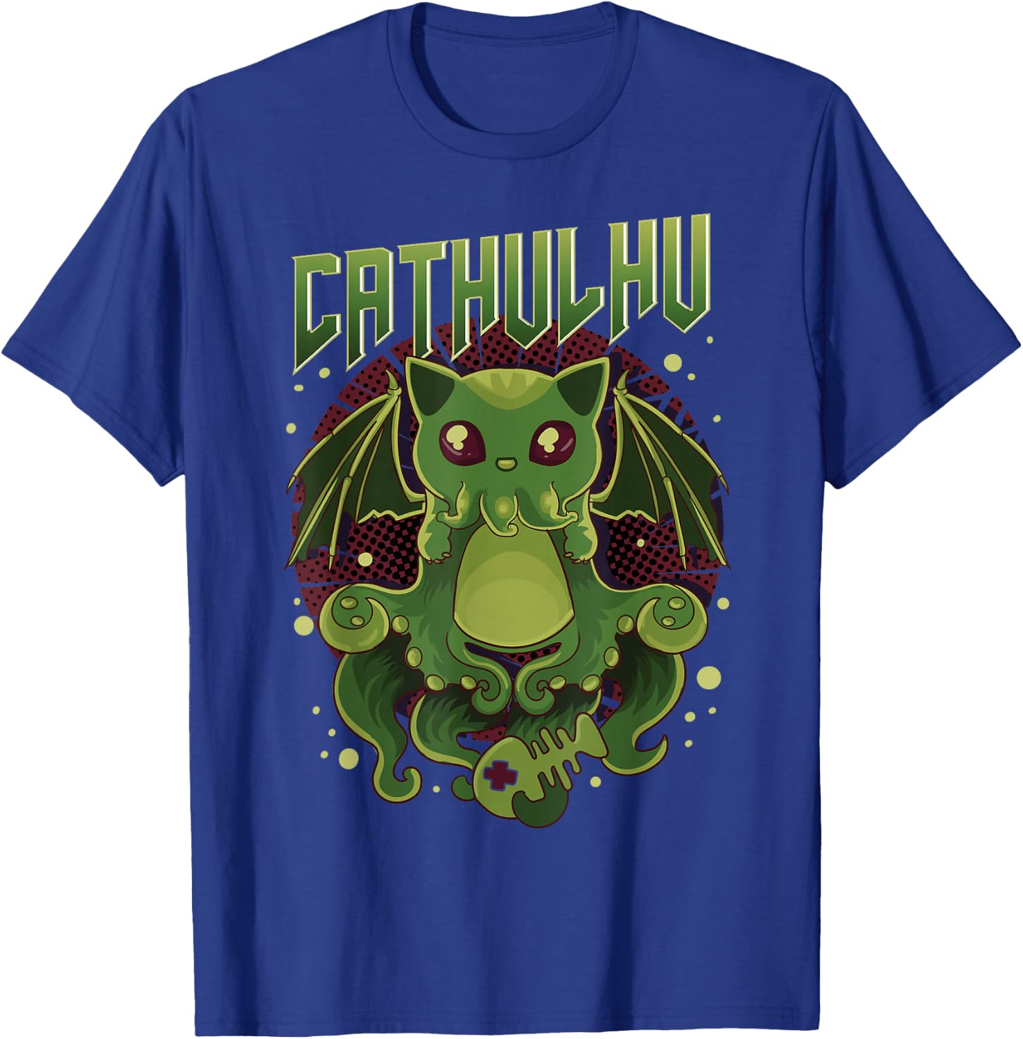 Cute & Funny Cathulhu Kawaii Cat Cthulhu T-Shirt - T-Shirt | Royal