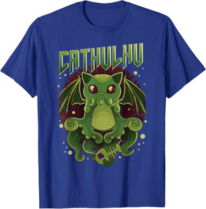 Cute & Funny Cathulhu Kawaii Cat Cthulhu T-Shirt - T-Shirt | Royal