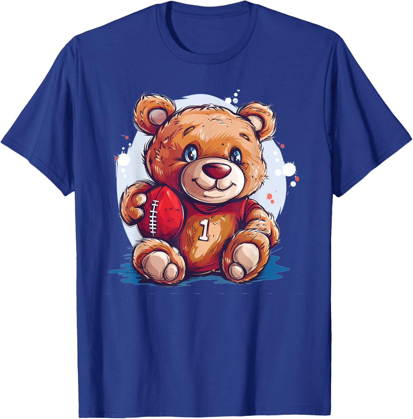 Happy sport Bear for Football Teddy fans T-Shirt - T-Shirt | Royal