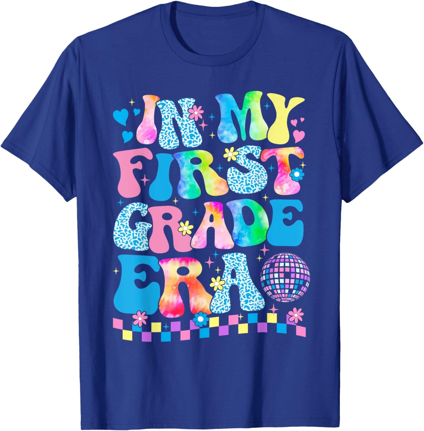 In My First Grade Era Groovy Back To School Teachers Kids T-Shirt - T-Shirt | Royal