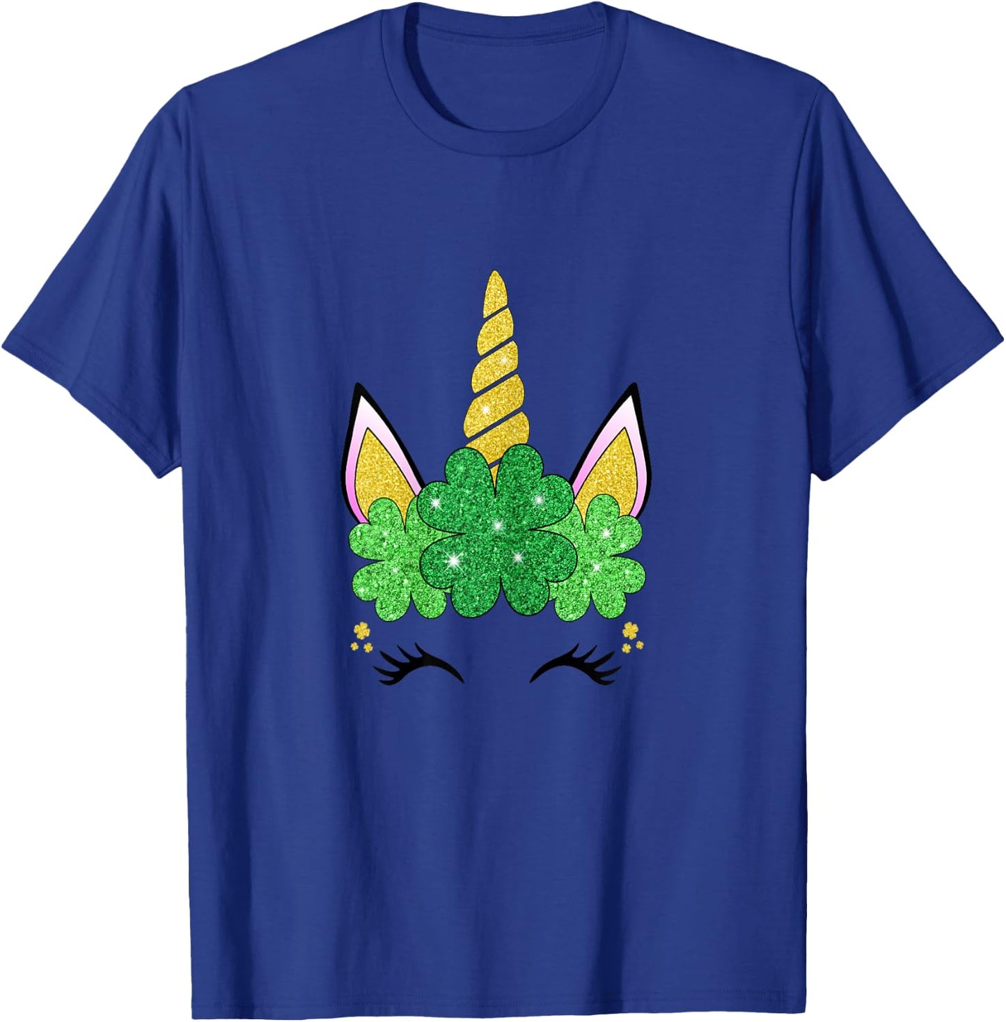 Cute Unicorn St Patrick's Day Girls Green Shamrocks Irish T-Shirt - T-Shirt | Royal