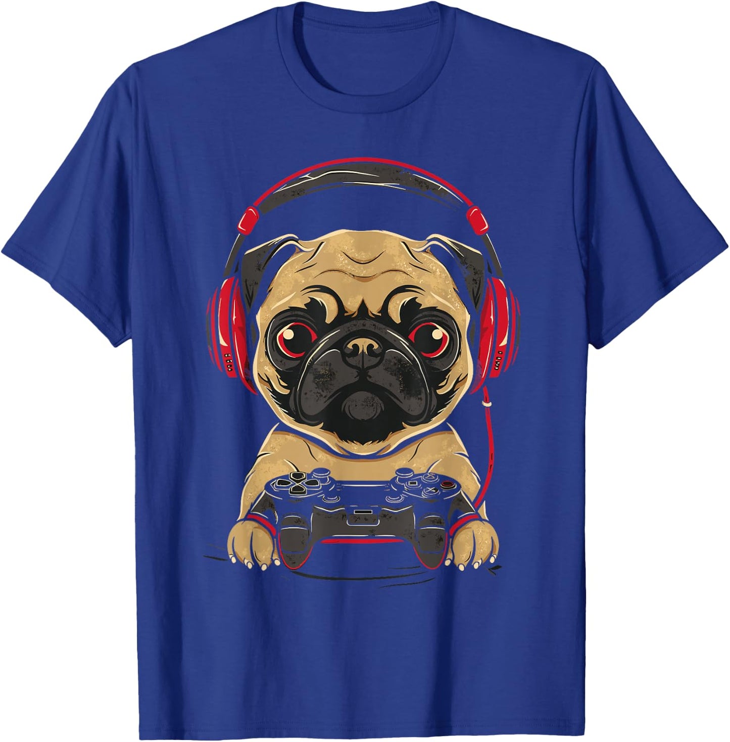 Gamer Pug Gaming Pugs Video Game Dog Lover For Boys Girls T-Shirt - T-Shirt | Royal