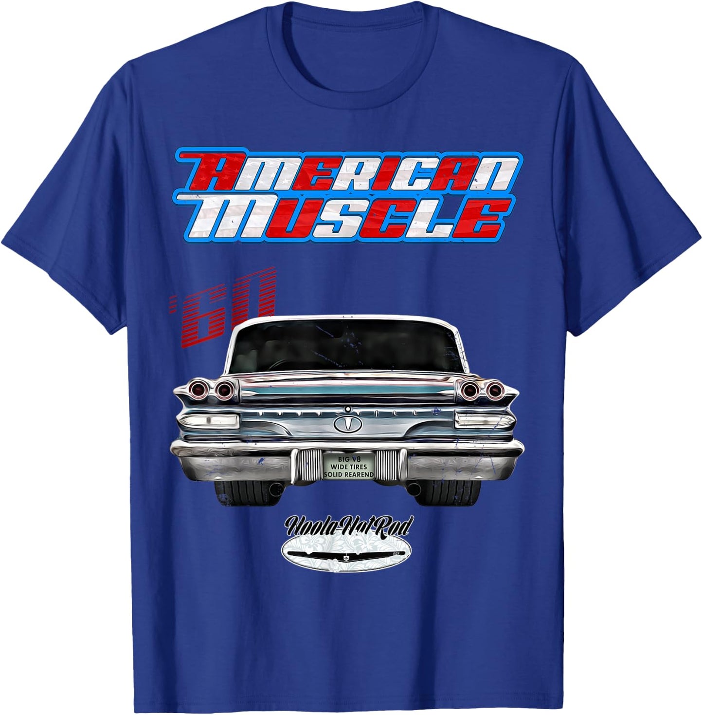 1960 Bonneville,Rockabilly,rusty car,distressed T-Shirt - T-Shirt | Royal
