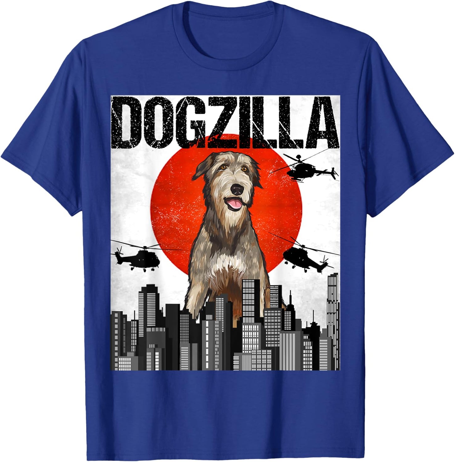 Funny Vintage Japanese Dogzilla Irish Wolfhound T-Shirt - T-Shirt | Royal