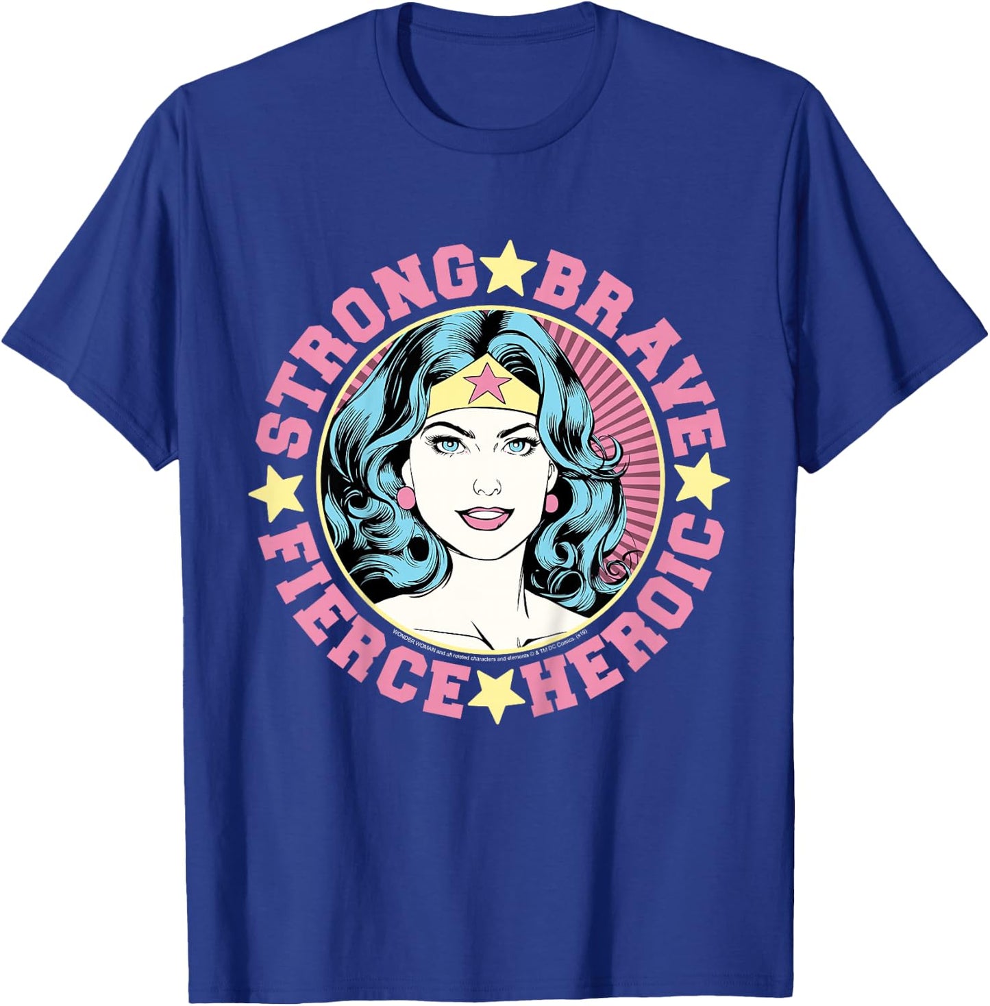 Kids DC Comics Wonder Woman Strong Brave Fierce Heroic T-Shirt - T-Shirt | Royal