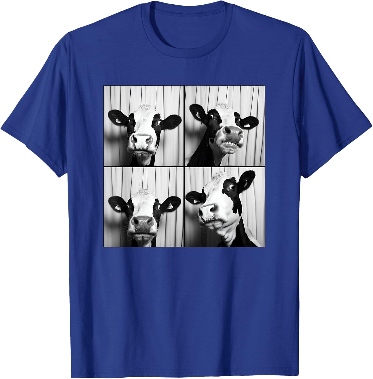 Cow Face Portrait Quirky Farmyard Farmer Funny Farm Animal T-Shirt - T-Shirt | Royal