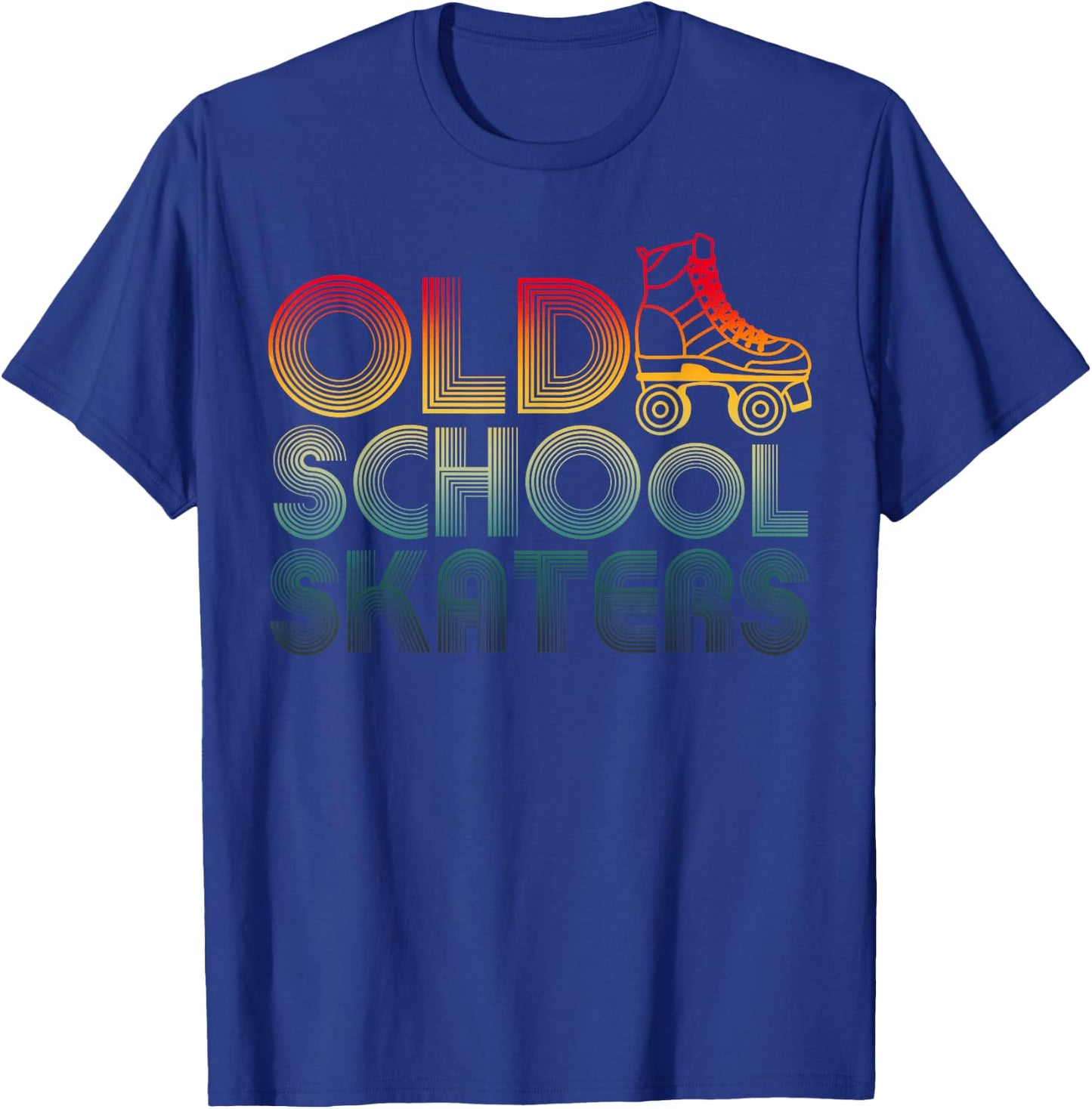 Roller Skates Old School Vintage Derby Funky 70’s Party T-Shirt - T-Shirt | Royal