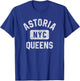 Astoria Queens NYC Gym Style Distressed White Print T-Shirt - T-Shirt | Royal