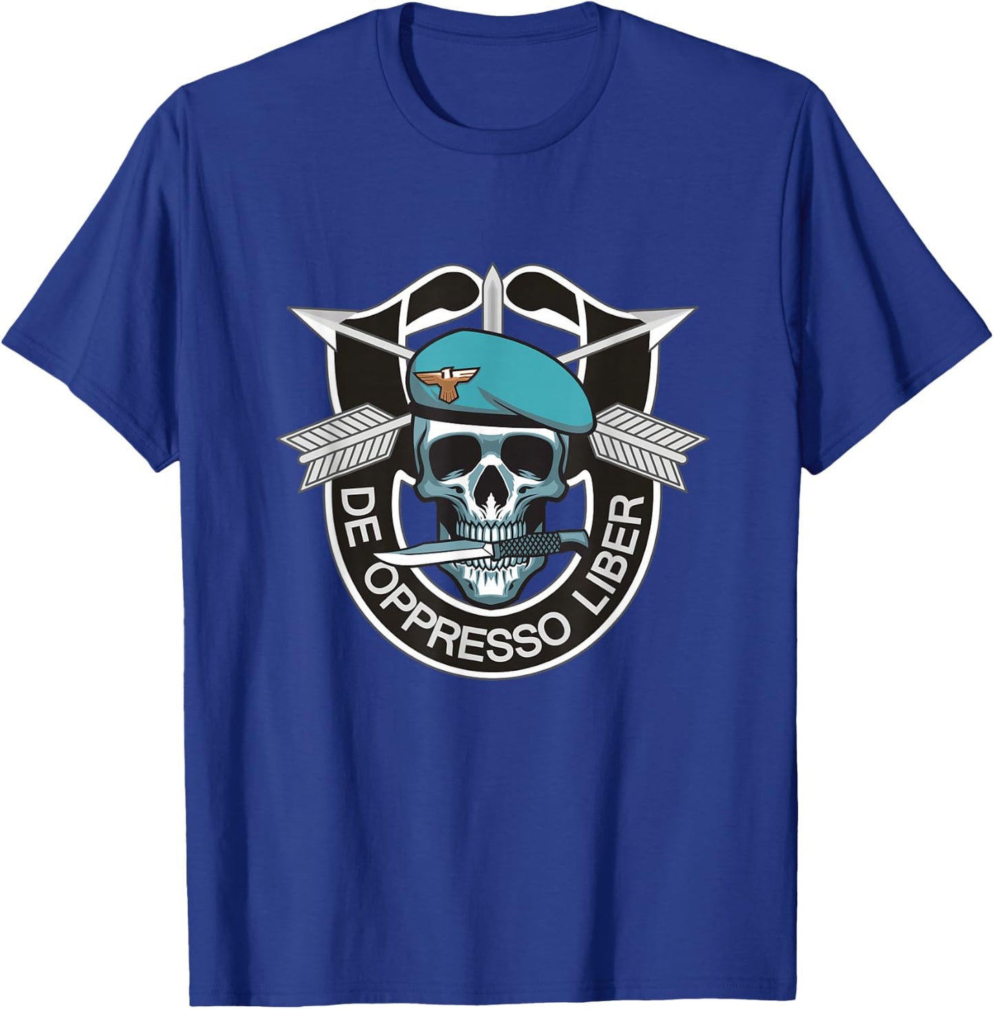 US Army Special Forces Skull Shirt - De Oppresso Liber Gift T-Shirt - T-Shirt | Royal