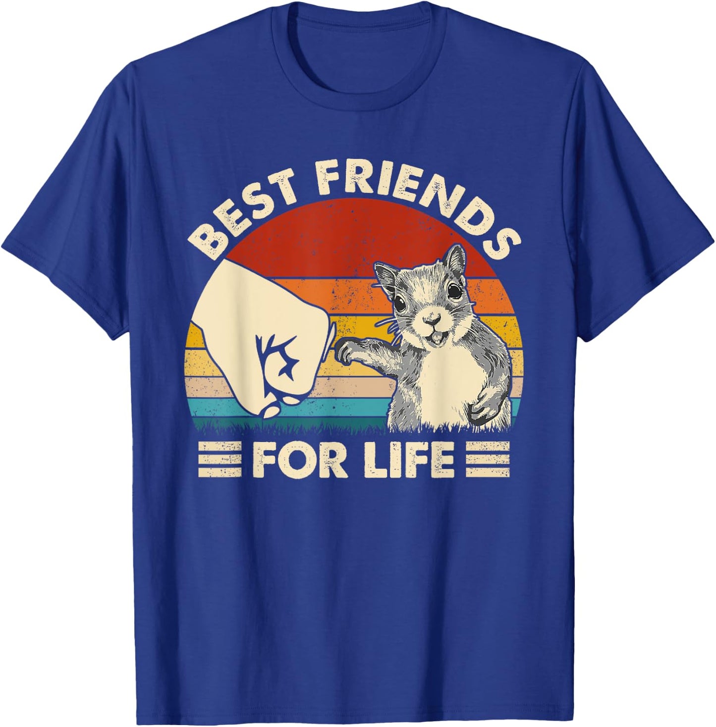 Retro Vintage Squirrel Best Friend For Life Fist Bump T-Shirt - T-Shirt | Royal