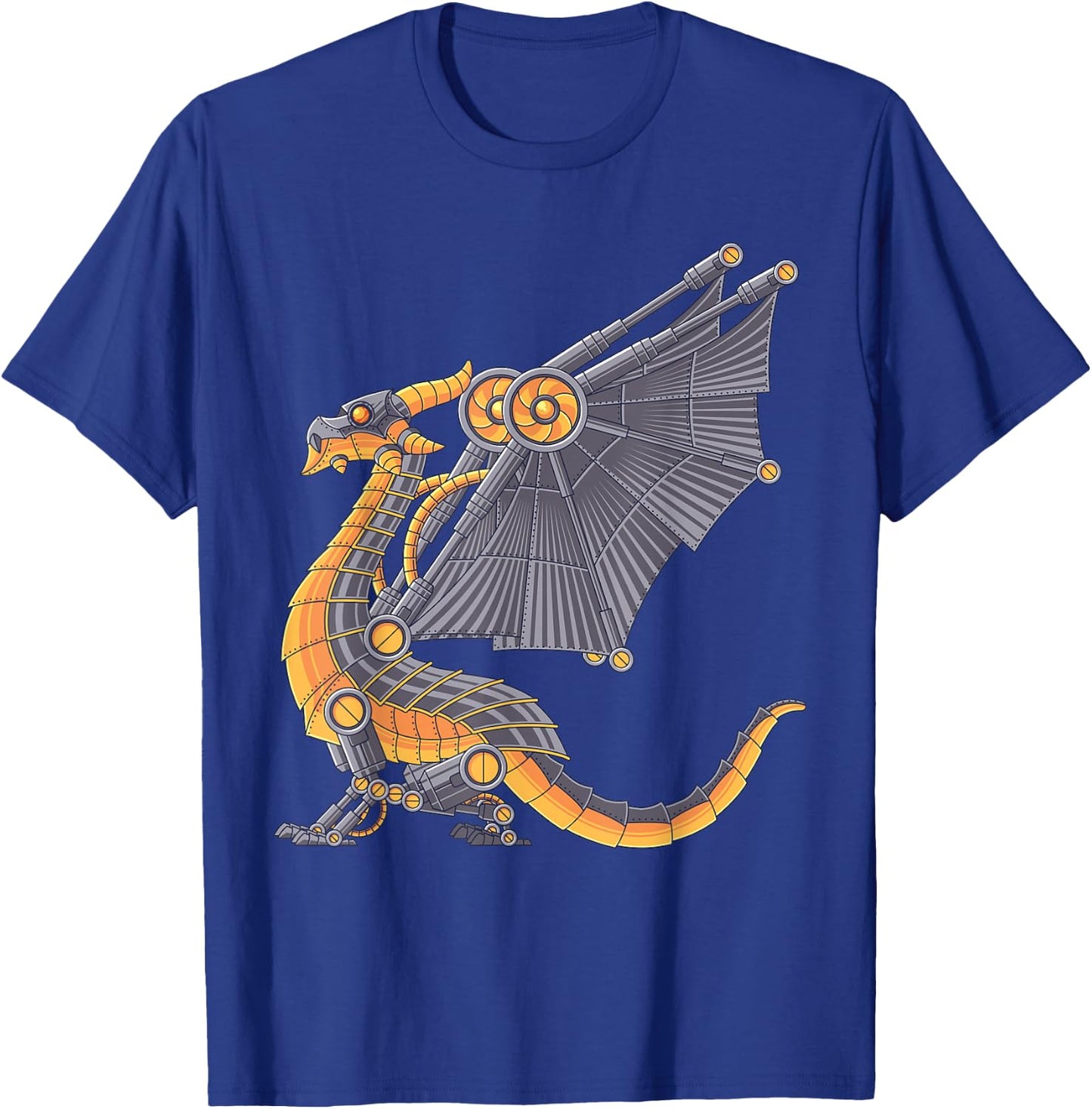 Steampunk Dragon Mechanical Gears Fantasy Industrial Goth T-Shirt - T-Shirt | Royal