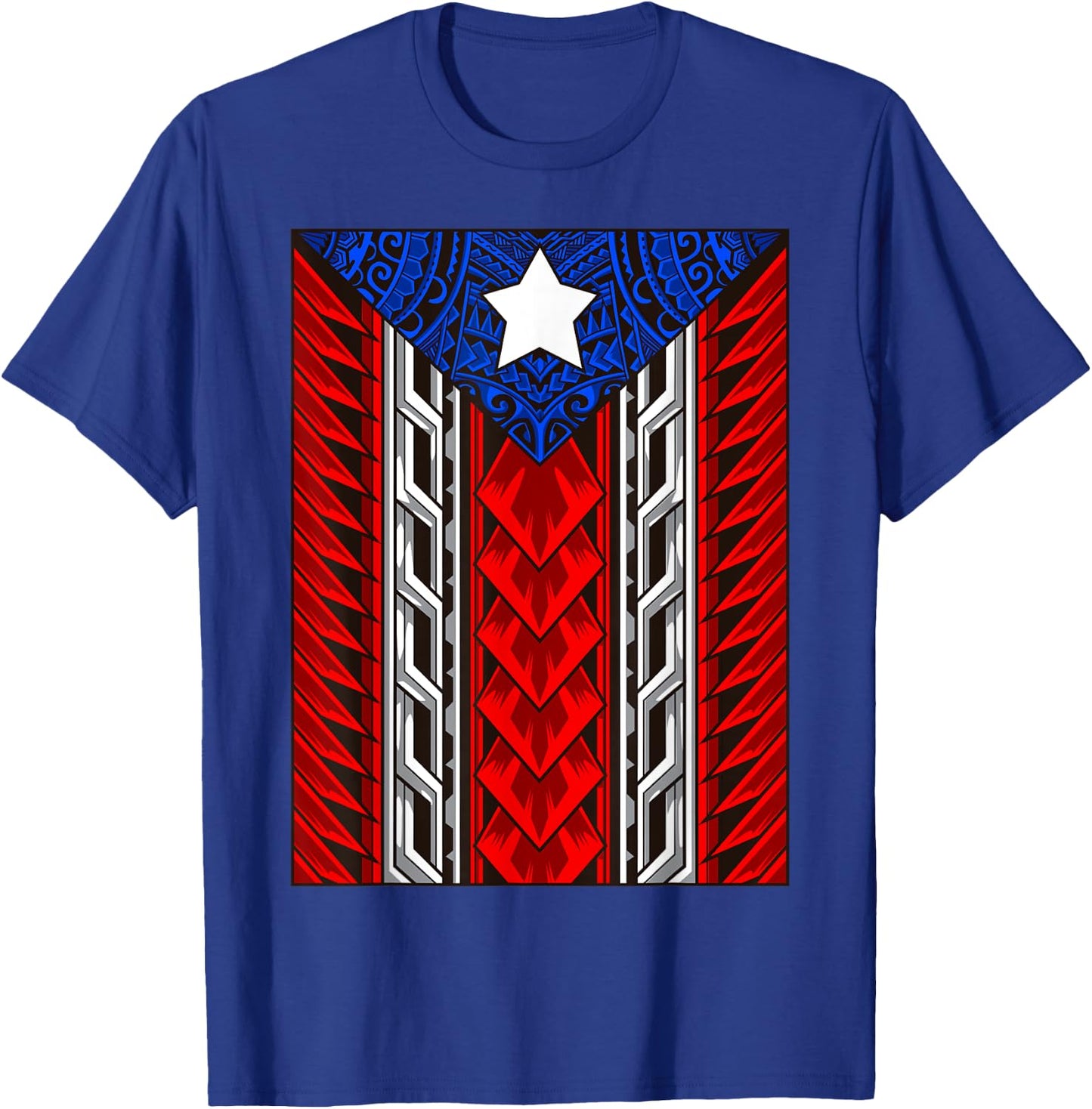 Puerto Rican Tribal Flag - Modern Boricua - Puerto Rico T-Shirt - T-Shirt | Royal