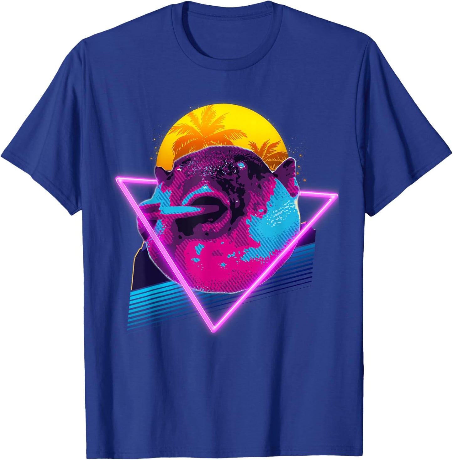 Pufferfish Eating a Carrot Meme Blowfish Retro Vaporwave T-Shirt - T-Shirt | Royal