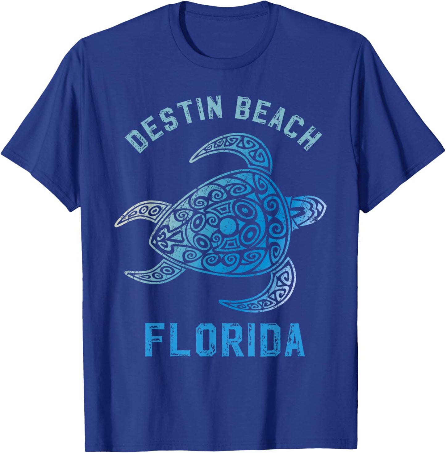 Destin Beach Florida FL Sunshine State Ocean Turle Tribe T-Shirt - T-Shirt | Royal