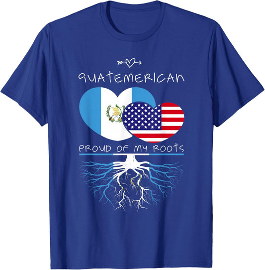 Guatemala USA Proud Of Both Countries Guatemerican T-Shirt - T-Shirt | Royal