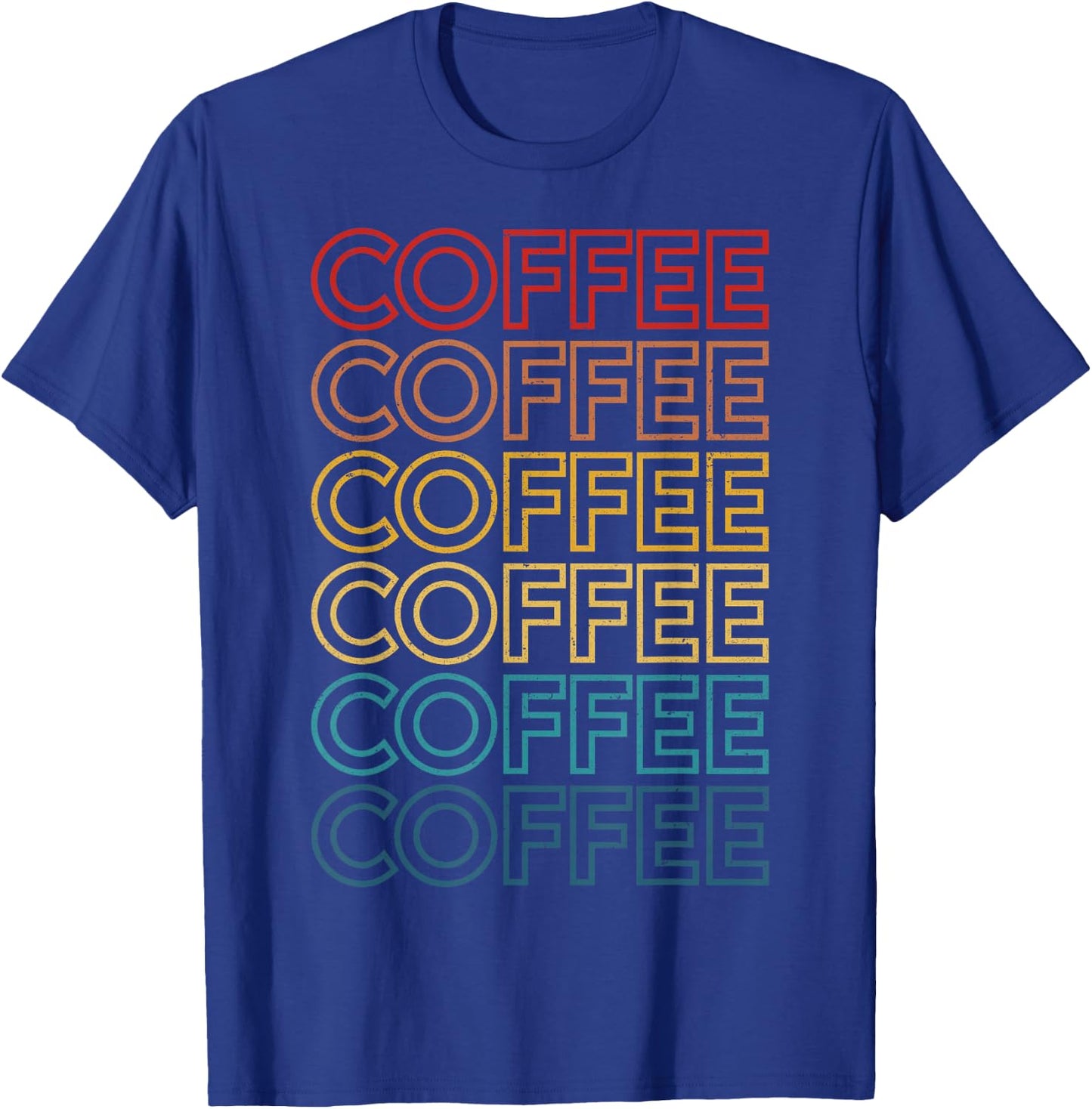 Retro Coffee Repeat Design for Caffeine Lovers Addicts T-Shirt - T-Shirt | Royal