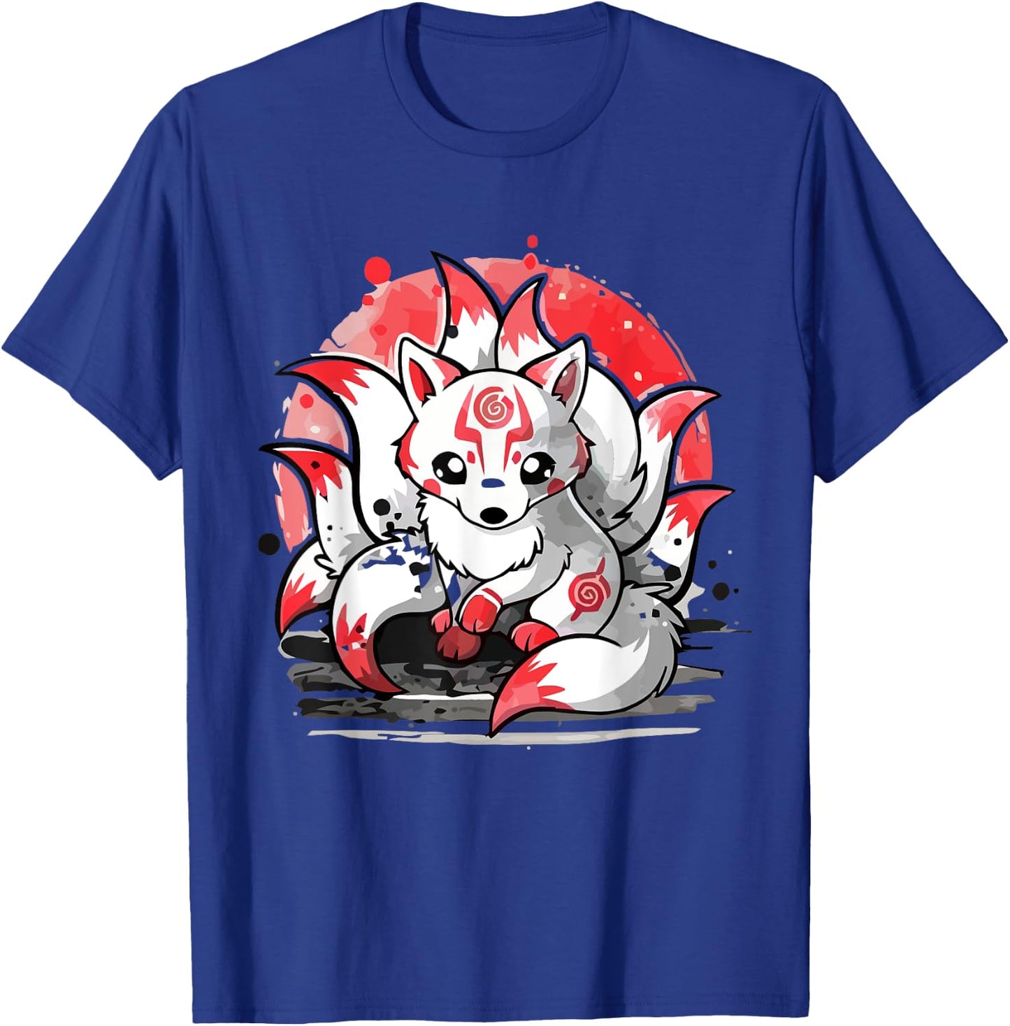 Laughing nine-tails Kitsune Japanese Fox Kids Teens Girls T-Shirt - T-Shirt | Royal