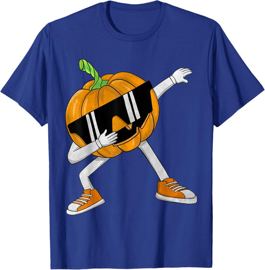 Dabbing Jack O Lantern Halloween Funny Boys Girls Kids Dab T-Shirt - T-Shirt | Royal
