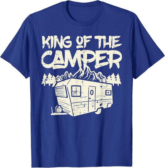 King Of The Camper Camping Family Matching Men Dad Grandpa T-Shirt - T-Shirt | Royal