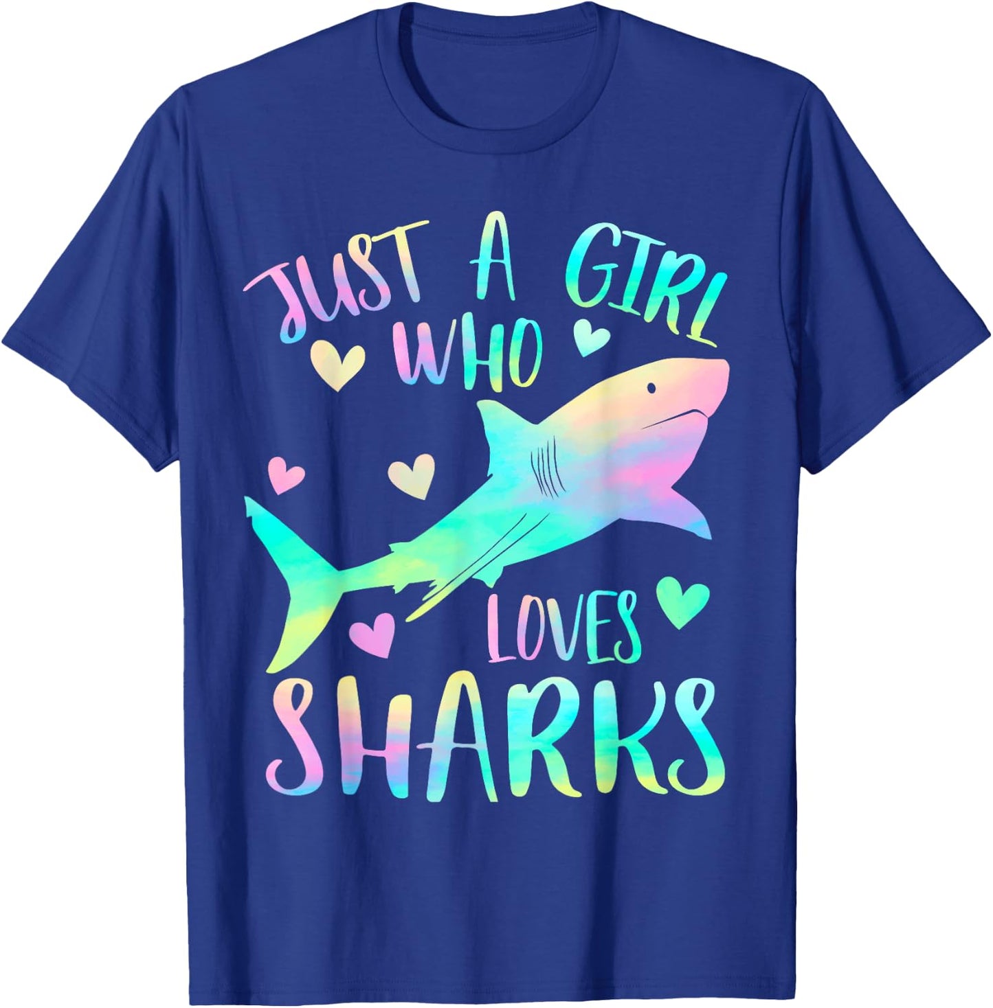 Just a Girl Who Loves Sharks Cute Shark Lover Girls Themed T-Shirt - T-Shirt | Royal